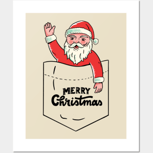 Christmas pocket santa Posters and Art